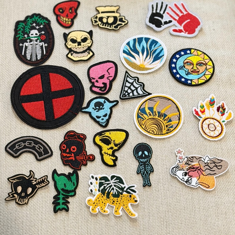 21 Iron On Patch Mixed Lot. Themes: Boho | Edgy | Celestial | Botanical | Unique